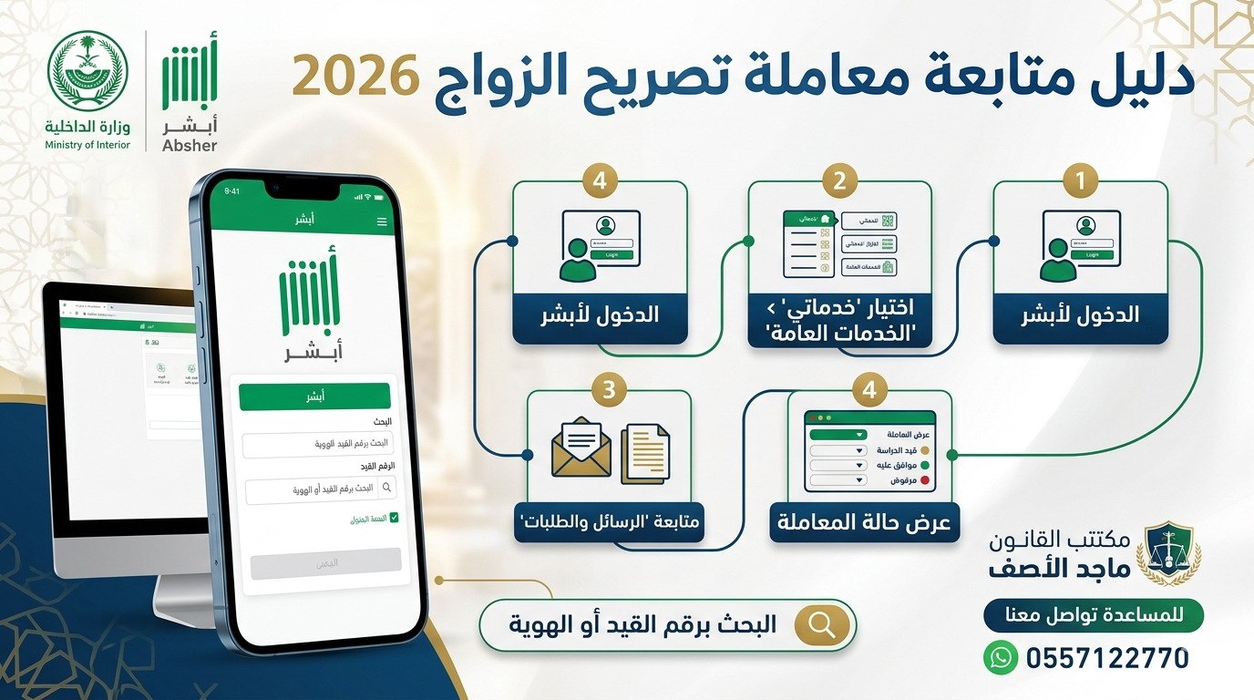 "دليل متابعة تصريح الزواج 2026