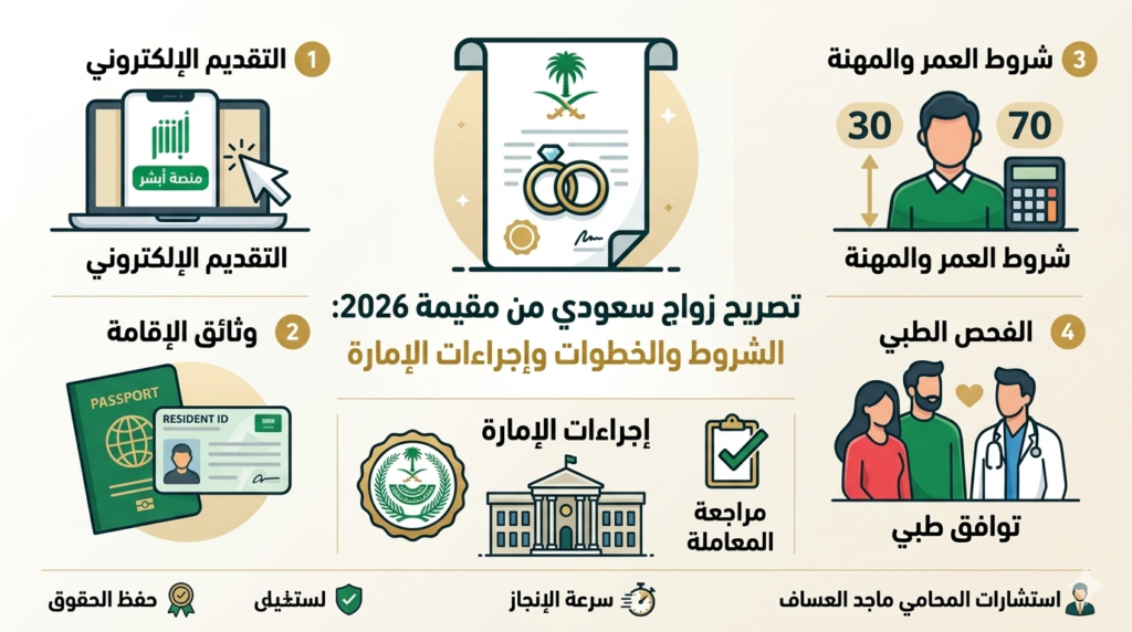 تصريح زواج سعودي من مقيمة 2026