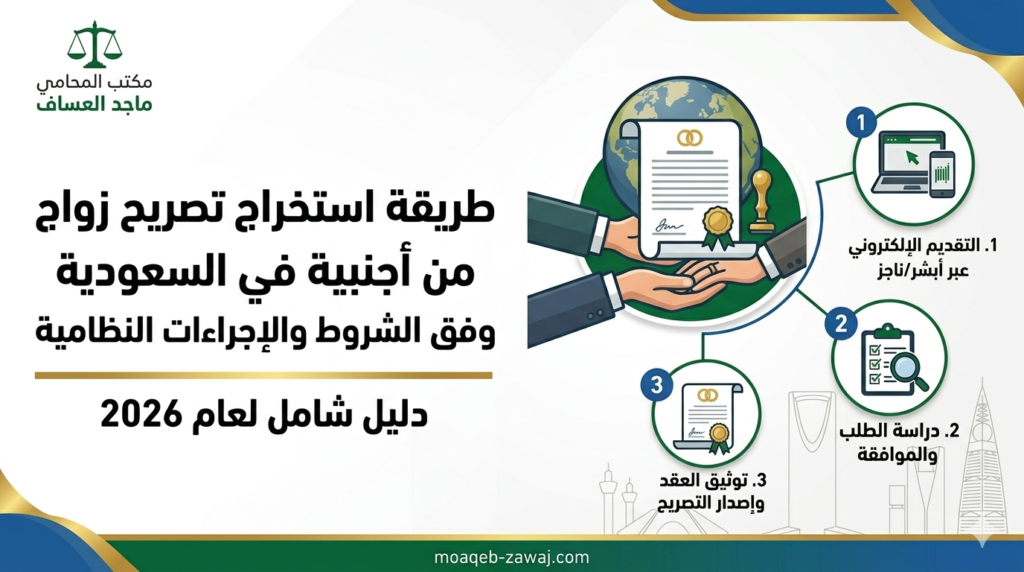 طريقة استخراج تصريح زواج من أجنبية في السعودية لعام 2026
