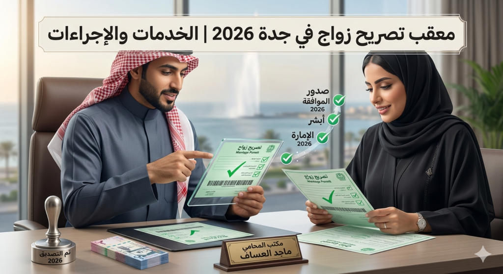 معقب تصريح زواج في جدة 2026 | الخدمات والإجراءات