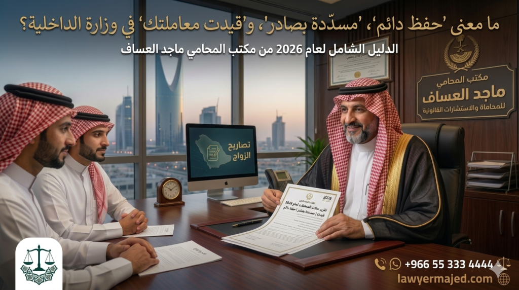 معنى قيدت معاملتك في وزارة الداخلية والحالات الإدارية 2026