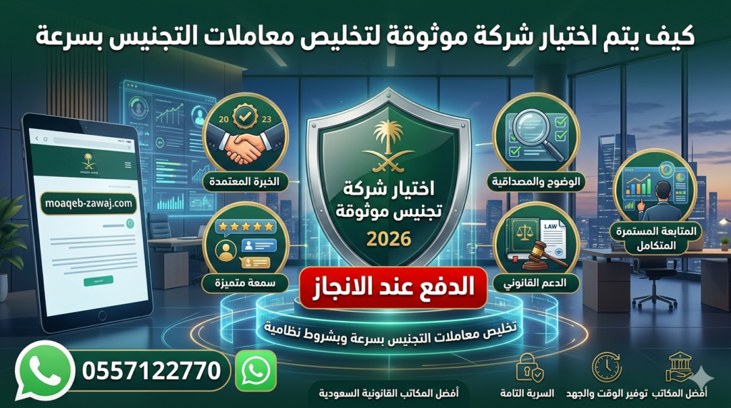كيفية اختيار شركة تخليص معاملات التجنيس بسرعة وبشروط نظامية - مكتب المحامي ماجد العساف 2026