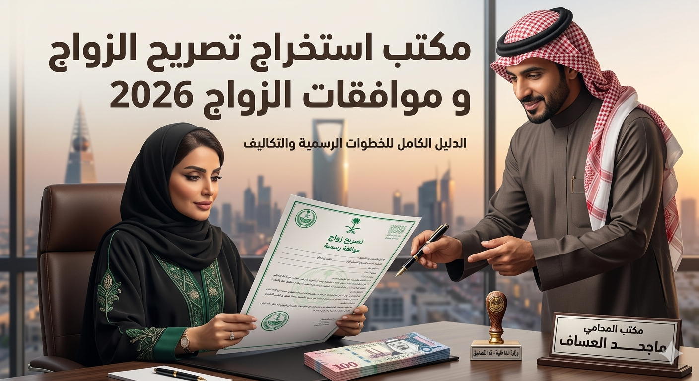 مكتب استخراج تصريح الزواج و موافقات الزواج 2026