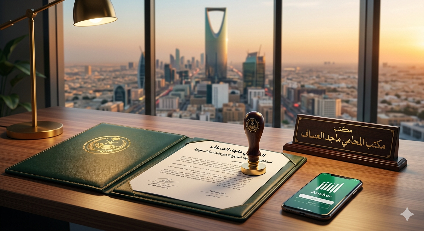 اكتشف أهم تحديثات الأنظمة السعودية 2026 مع المحامي ماجد العساف. متخصصون في استخراج تصاريح الزواج، قضايا الجنسية، ونظام المرافعات الشرعية. استشارات قانونية دقيقة لضمان نجاح معاملتك.
